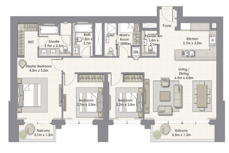 Apartment in United Arab Emirates, in Dubai Creek Harbour